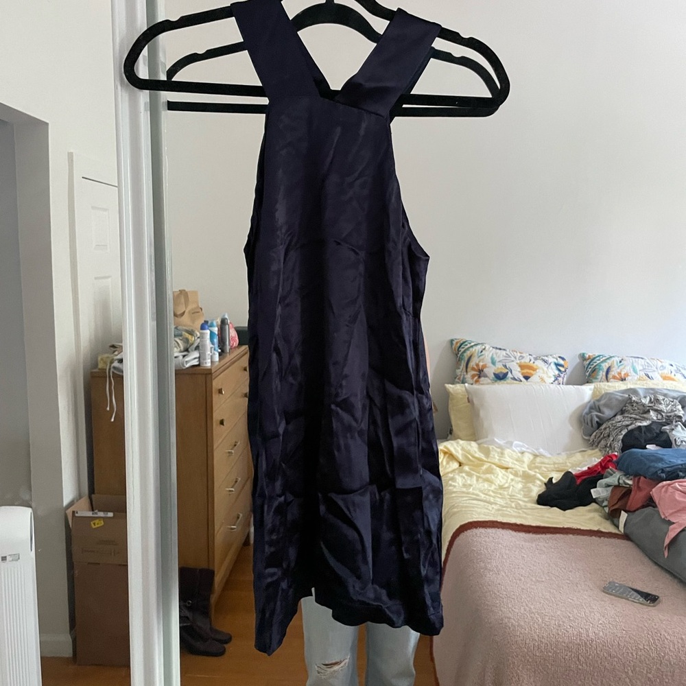 Elegant Navy Sleeveless Shirt